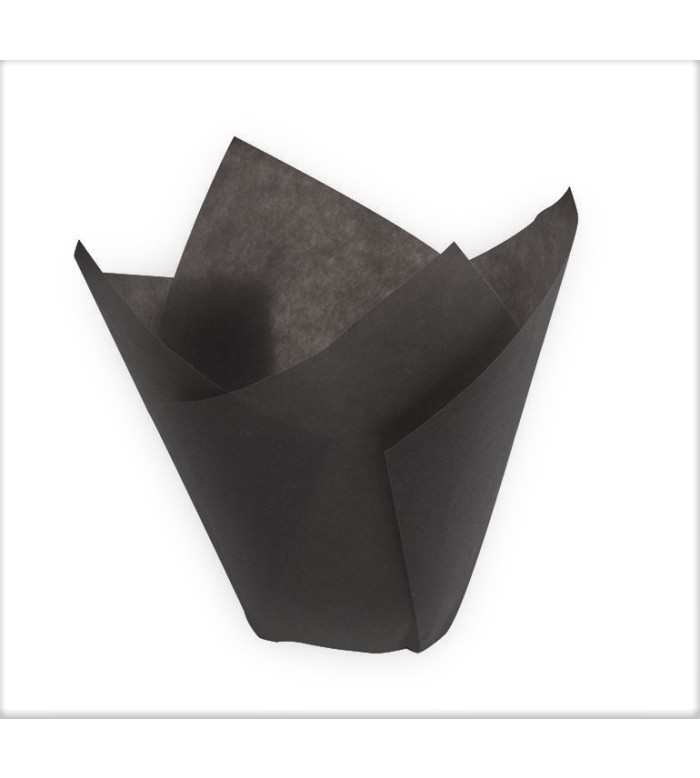 FORMA TULIPA PAPEL PRETO 50X80MM(923235)